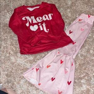 Heart Print Kids - Red and Pink set